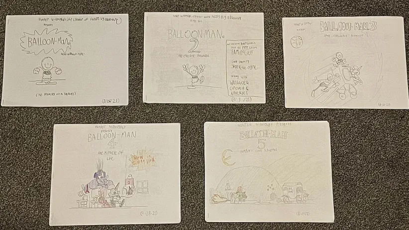every Balloon-man comic I made, spanning just 2 years, kinda sad.